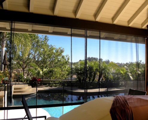 Mesh Rope and Pulley Patio Shades
