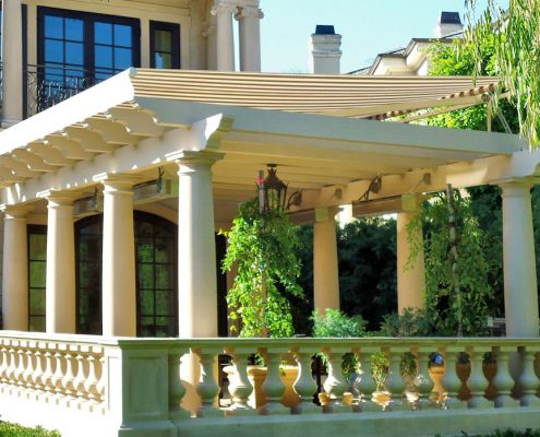Pergola-Mounted Retractable Awning