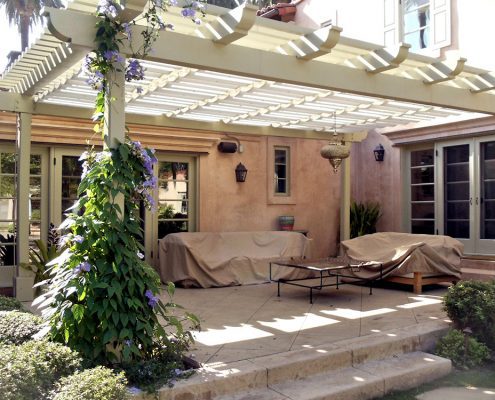 Slide Wire Canopy on Existing Wood Pergola