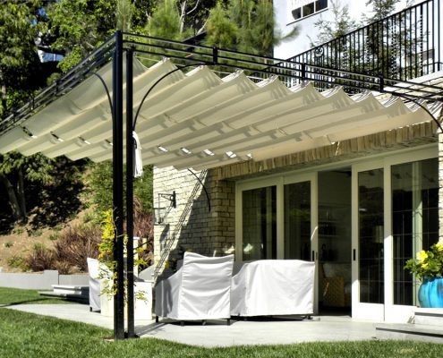 Slide Wire Canopy on Existing Decorative Metal Structure